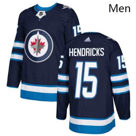 Mens Adidas Winnipeg Jets 15 Matt Hendricks Premier Navy Blue Home NHL Jersey